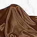Entisn Chocolate Brown Satin Fabric by The Yard, Silky Fabric 60 Inch Charmeuse Satin Fabric, Soft Cloth Fabric for Wedding Decor, DIY Crafts, Napkins, Bridal Dress, Sewing(1 Yard)