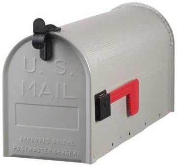 SoB - Buzón rural gris medio para almacenamiento de correo de acero galvanizado, 7.01 pulgadas de ancho x 9.45 pulgadas de alto x 20.28 pulgadas de