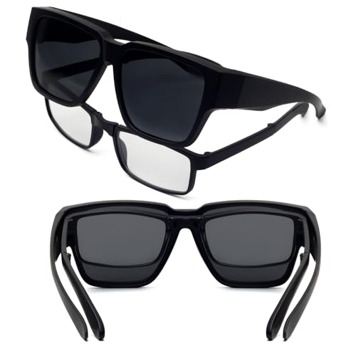 Image of Face Shadow Over Glasses Sunglasses for Men | Polarized Lightweight UV400 Unisex Fit Over Glasses