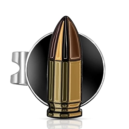 The Birdie Lounge Bullet Golf Ball Marker – Premium Enamel Golf Accessories – 1.25” x 2mm Golf Ball Marker – Custom Designed with Magnetic Hat Clip – for Personalizing Your Golf Game