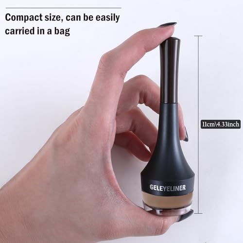 Eyeliner Gel Waterproof Eyeliner Maquillage des yeux en gel anti-calcaire Set de maquillage pour les yeux Longue tenue pour toute la journée Facile à appliquer (Blond) – Image 6