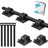Kabelmanagement Vorteil Set, 60 Stück Kabelhalter und 5 Stück Kabelbinder. ZWERKZEUG® Kabelhalter Kabelclips selbstklebend mit starke 3M Kleber, Kabelbinder in Set erhältlich