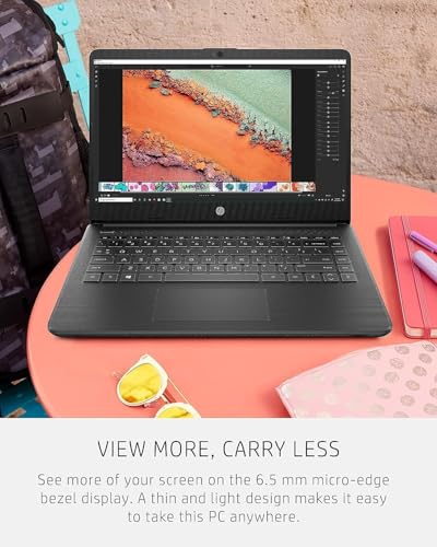Image of HP 14 inch HD Laptop | Back to School Limited Edition with 1 Year Microsoft 365 | Intel Quad-Core Processor | 32GB RAM | 640GB Storage | Long Battery Life | Black | w /WOWPC Bundle | Windows 11