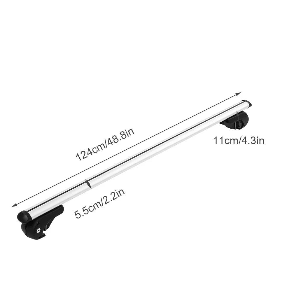 Barras Portaequipajes para Techo De Coche 120 Cm, Aleación De Aluminio, Color Plata, con Cerradura Autopartes