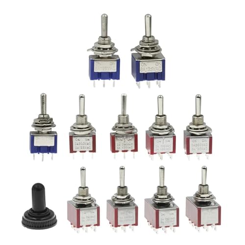 Interruptor basculante de 6 pines DPDT MTS-202 ON-ON interruptor de arranque 3A 250V AC