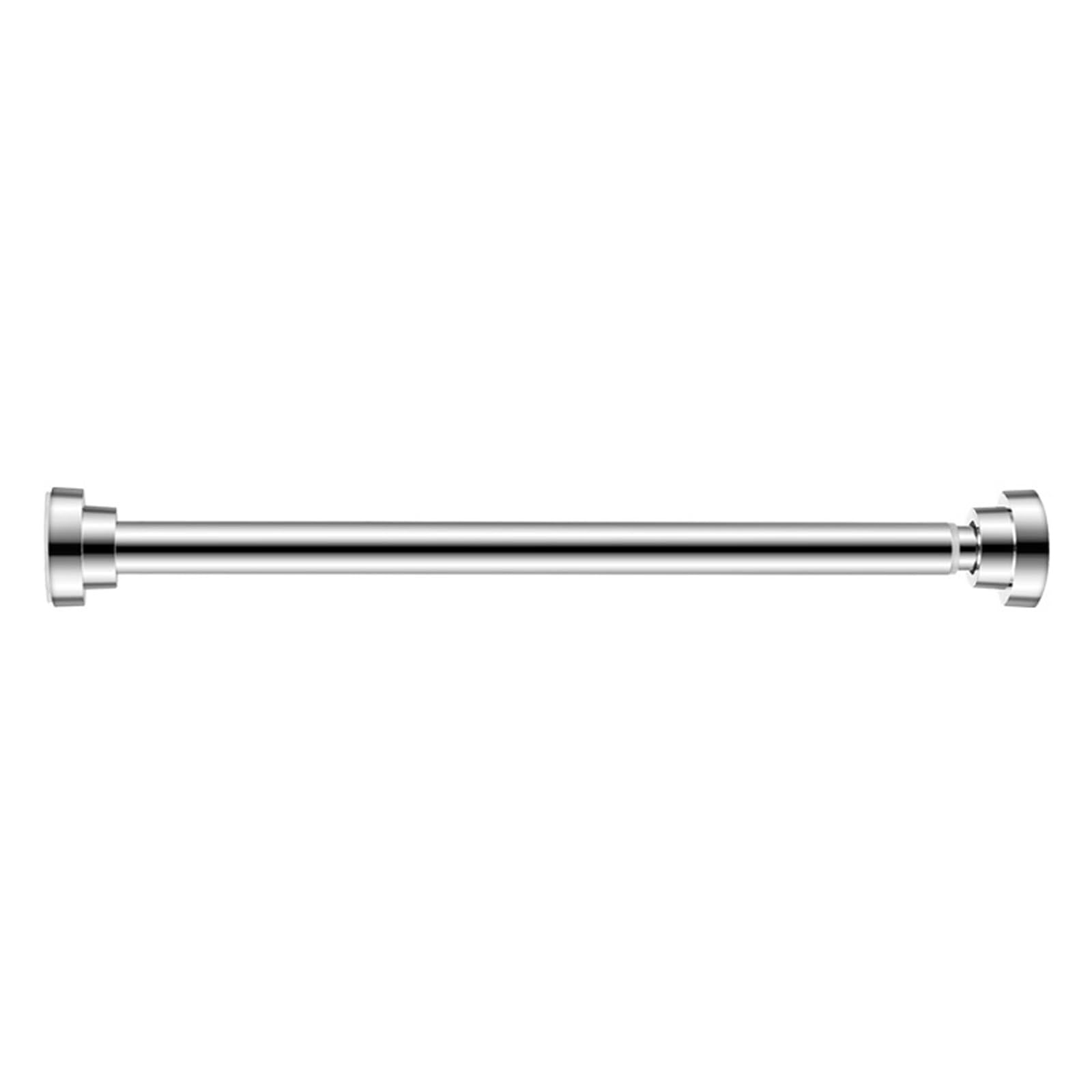 GLDYTVF Adjustable Stainless Steel Curtain Rod No Drill Tension Rod Silver Telescopic Curtain Pole Perfect for Curtains & Drapes (120cm)