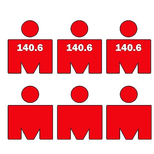 140.6 Triathlons Decal 3.5 x 4.5 Inch – Triathlons Swim Bike Run Decals Window Vinyl Marathons Decal Sticker for Car Truck SUV Bumper 6 Pack