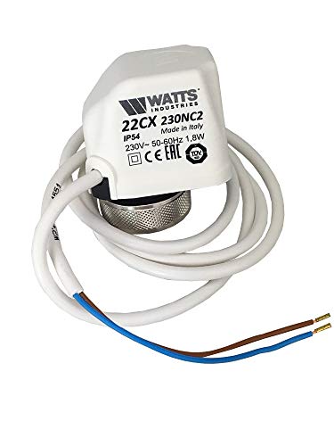 2 Stk Watts Elektrothermischer Antrieb stromlos geschlossen 22CX 230 V Weiß 1,8W