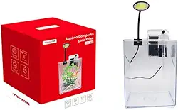 Aquário Compacto com LED, Filtro Integrado, Transparente, para Peixes Pequenos