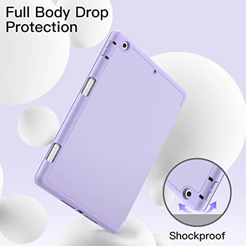 Coque iPad 10.2 JETech violet clair avec porte-stylet pour tablettes 9/8/7 génération