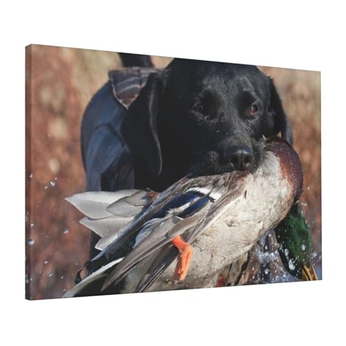 Toile canard chasseur de chien pour raviver un mur blanc et triste avec originalité