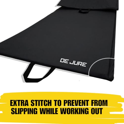Image of Abb Initio Gym (A De Jure Fitness Brand) PVC Leatherette Yoga Mat, Unbeatable Non Slip Raxine, Eco Friendly and Odorless Lightweight and Extra Large Size with 10 MM Thickness (Black)