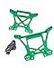 RCMYou Alloy Front Rear Shock Tower Shock Mounts Upgrades Part for Rustler 4x4 VXL/Rustler 4x4 4WD RC Hops Up,Replaces 6738 6739,Green