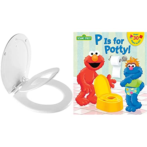 Mayfair 888Slow 000 Nextstep2 Toilet Seat With Built-In Potty Training Seat, Slow-Close, Removable That Will Never Loosen, Round, White & P Is For Potty! (Sesame Street) (Lift-The-Flap) #TOP29