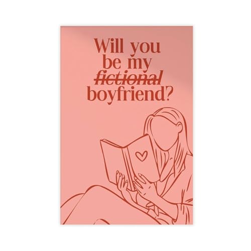 Poster su tela a tema libro di narrativa romantica, rosa e rosso, decorazione per camera da letto, ufficio, camera da letto, regalo, 60 x 90 cm