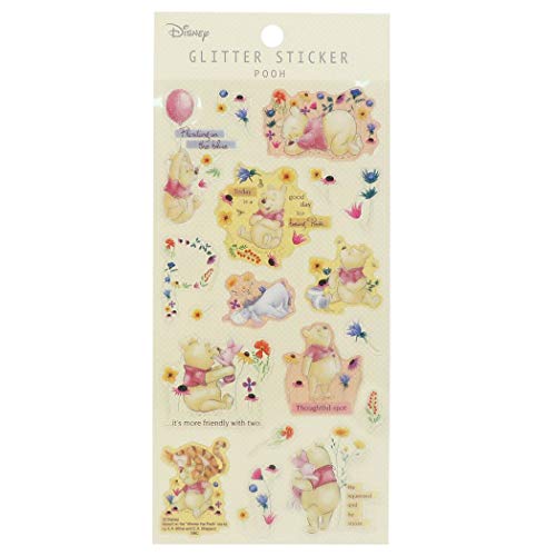 S&C ディズニー くまのプーさん ラメ ミニ ステッカー シール シート ディズニー キラキラ
