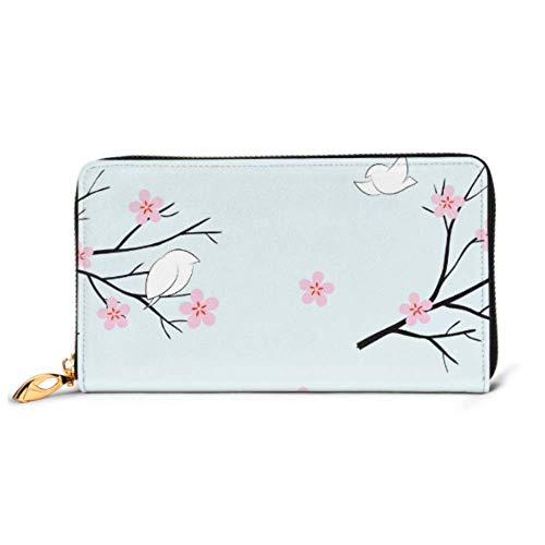 Preisvergleich Produktbild JHGFG Mode Handtasche Reißverschluss Brieftasche Sakura Spring Cherry Telefon Clutch Geldbörse Abendkupplung Blocking Leder Brieftasche Multi Card Organizer