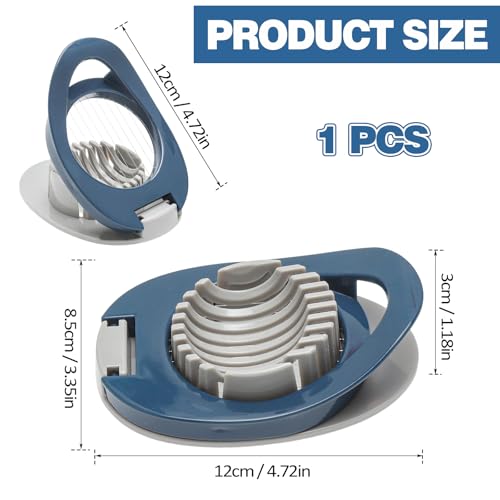 Miniatura 2 de Cortador De Huevos De Acero Inoxidable, Con Hilo De 0,2 Mm Multifunción Con Mango Ergonómico Y Orificio Para Colgar Cortador Para Huevos Duros Fresas Kiwis Champiñones Jamón