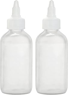 BRIGHTFROM Twist Top Applicator Bottles, Squeeze 4 OZ Empty Plastic Bottles, Refillable, Clear Open/Close Nozzle - Multi P...
