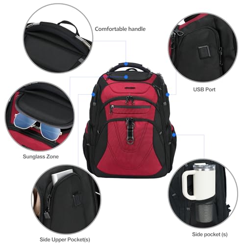 Image of KROSER TSA Friendly Travel Laptop Backpack 17.3 Inch