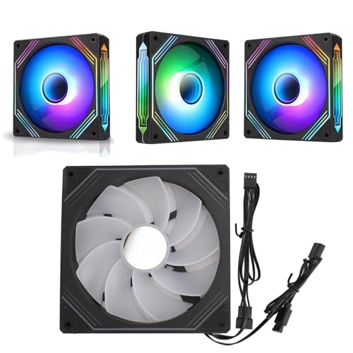 Ventilador de Chasis ARGB 140mm Silencioso con Luz Sincronizada y Reducción de Ruido Negro para Enfriamiento Interno