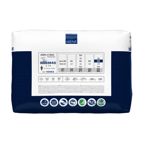 Abena Abri-Form Premium Incontinence Briefs, Level 4, (Small To Extra Large Sizes) Medium, 14 Count #TOP1