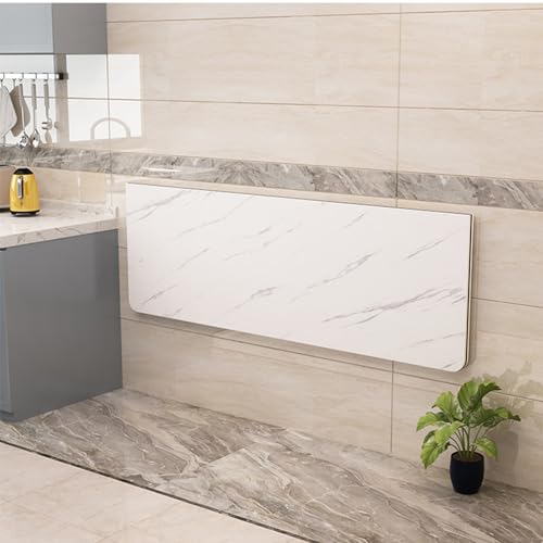 Mesa Plegable Pared Cocina, Escritorio De Ordenador Flotante Mesa De Comedor Plegable para Pared Lavadero Bar Oficina En Casa,Blanca,120X50cm - imagen 2