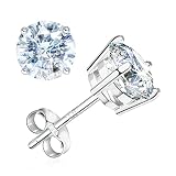 BREN Moissanite Earrings 4ct D Color VVS1 Round Cut Diamond Earrings Moissanite Earrings for Women 1