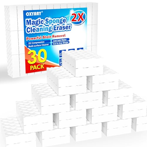 Magic Sponges Cleaning Eraser, 30 Pack 2X Density Stronger Melamine