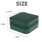 KElofoN Travel jewelry case Travel jewelry box Travel Jewelry Organizer Small box Gift for Girls Women with Mirror(Green) - Image 2