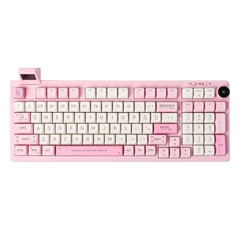 EPOMAKER Teclado mecânico RT100 97 teclas BT5.0/2.4G/USB-C com tela de exibição personalizável, botã