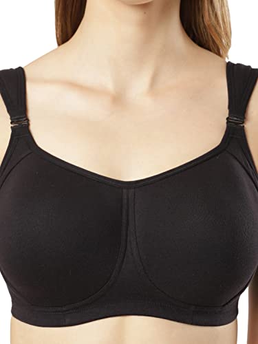 Image of Jockey FE78 Women Wirefree Padded Super Combed Cotton Elastane Stretch Full Coverage Plus Size Bra with Broad Cushioned Fabric Strap