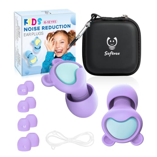 Softvox Kids Ear Plugs for Ages 6+, Reusable Noise Reduction...