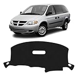 KUST Car Dash Cover for Dodge Caravan/Grand Caravan/Chrysler Town Country 2001-2007 (Without Raised Display w/o Sensor) Polyester Dashboard Cover Non-Slip Car Accessories No Glare Black