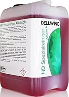 DELLWING HD Spezialreiniger - hochkonzentrierter alkalischer Reiniger für Vergaser, Zylinderköpfe, Injektoren, Einspritzdüsen, als Ultraschallbad, Teilewäsche, Hochdruckreiniger, Sprühlösung - 5L