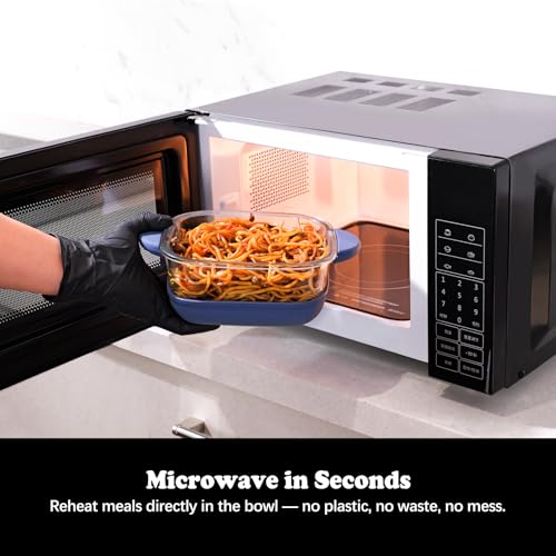 Omnikit 6 Cup Baking Dish Set - 2 Pack, 7 Inch Square Tempered Glass Food Storage Containers with Crispy Tray Compatible with Ninja Crispi Air Fryer - Oven, Microwave, Freezer and Dishwasher Safe - Image 6