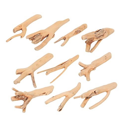 Abaodam 10pcs Decoration Freshwater Fish Tank Aquarium Decor Driftwood Coral Branch Aquariums Natural Coral Tank Aquarium Cave Aquarium Sand Aquarium Decorations Real Log Khaki