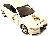 Coche juguete Audi A4 Real Madrid escala 1:24 Newray color blanco metal y piezas de plástico. Edad +5 años.