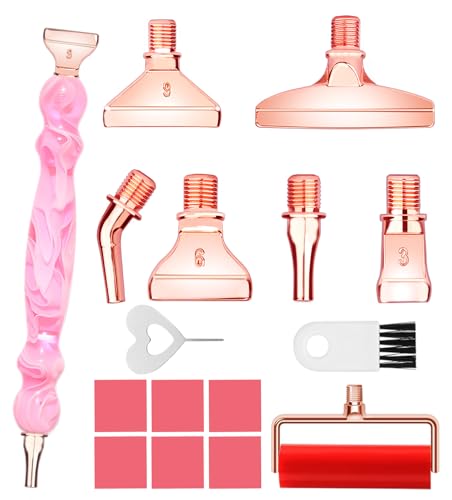 Hailivike 17PCS Pink Diamond Painting Pens, Upgraded Stainless Steel Tips Diamond Art Pens No Loosen