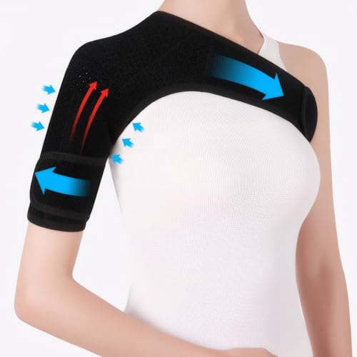 Shoulder Support,Shoulder Brace for Women Men,Adjustable Shoulder Strap for Men,Relieve Shoulder Pain,Rotator Cuff Support Brace and Arm Sling,for Left and Right Hands (Black)
