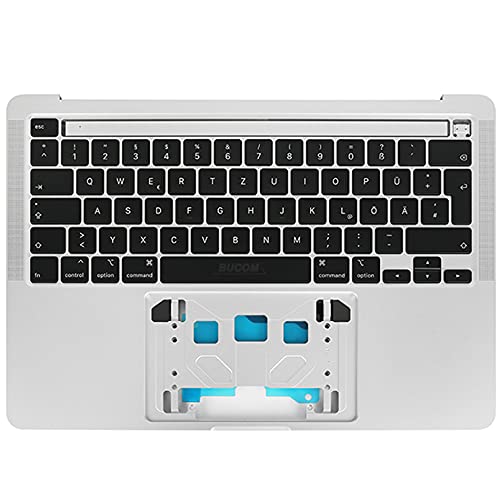Bucom A2251 Topcase Keyboard for Apple MacBook Pro Retina 13 Inch EMC 3348 2020 German Silver