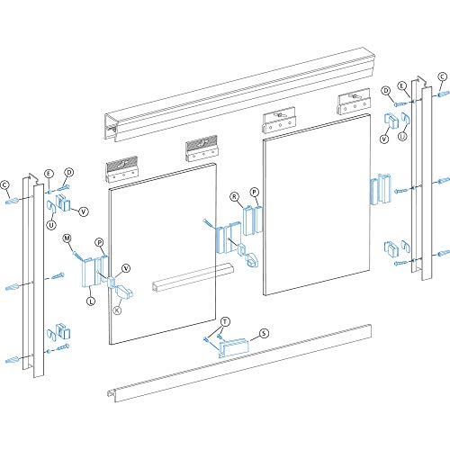 Basco Ecppclc51Sv Classic Semi-Frameless Sliding Shower Door Parts, Chrome #TOP1