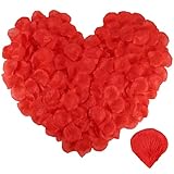 zocipro 4000pcs petali di rosa finti, petali di rosso artificiali per matrimoni, san valentino, anniversari, compleanni e altre scene di atmosfera romantica