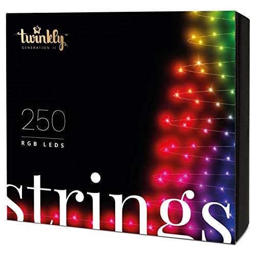Lichterkette - TWINKLY – 2019 NEUE GENERATION II - SmartPhone, Alexa, Google Assistant & Musik kontrollierbar - 16,8 Millionen Farben - für Innen & Outdoor (3-Kanal 250 LEDs auf 20m Beleuchtungslänge)