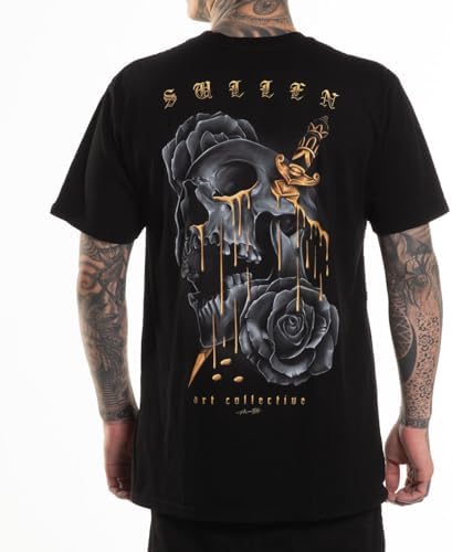 Sullen Men's Golden Tears Artist Series Tattoo Lifestyle Graphic Premium Short Sleeve Tee Black image 5