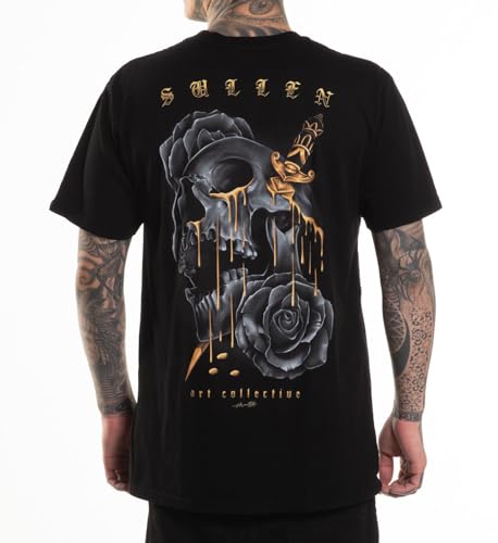 Sullen Men's Golden Tears Artist Series Tattoo Lifestyle Graphic Premium Short Sleeve Tee Black