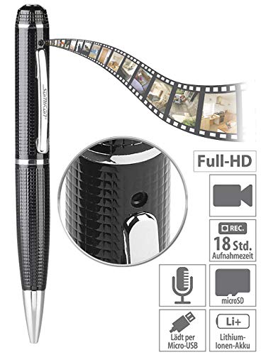 Kugelschreiber Kamera von Somikon mit Full-HD-Funktionalität