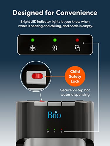 Brio Bottom Loading Water Cooler Water Dispenser – Essential Series - 3 Temperature Settings - Hot, Cold & Cool Water - Ul/Energy Star Approved #TOP5
