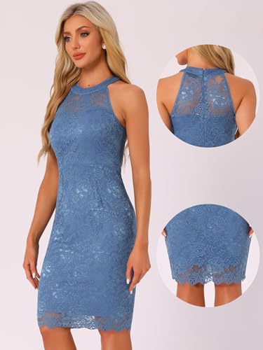 Robe fourreau en dentelle ajustée et extensible pour cocktail