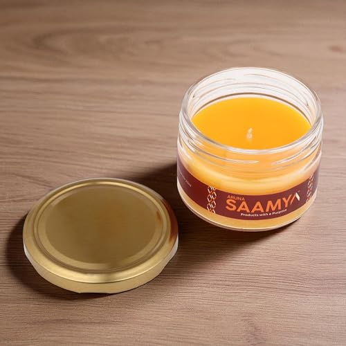 Image of ArunaSAAMYA Handcrafted Vanilla Scented Jar Candle I Refreshing Fragrance(Vanilla Serenade) I Pack of 1 I 120 GMS I Upto 40 Hours Burn Time